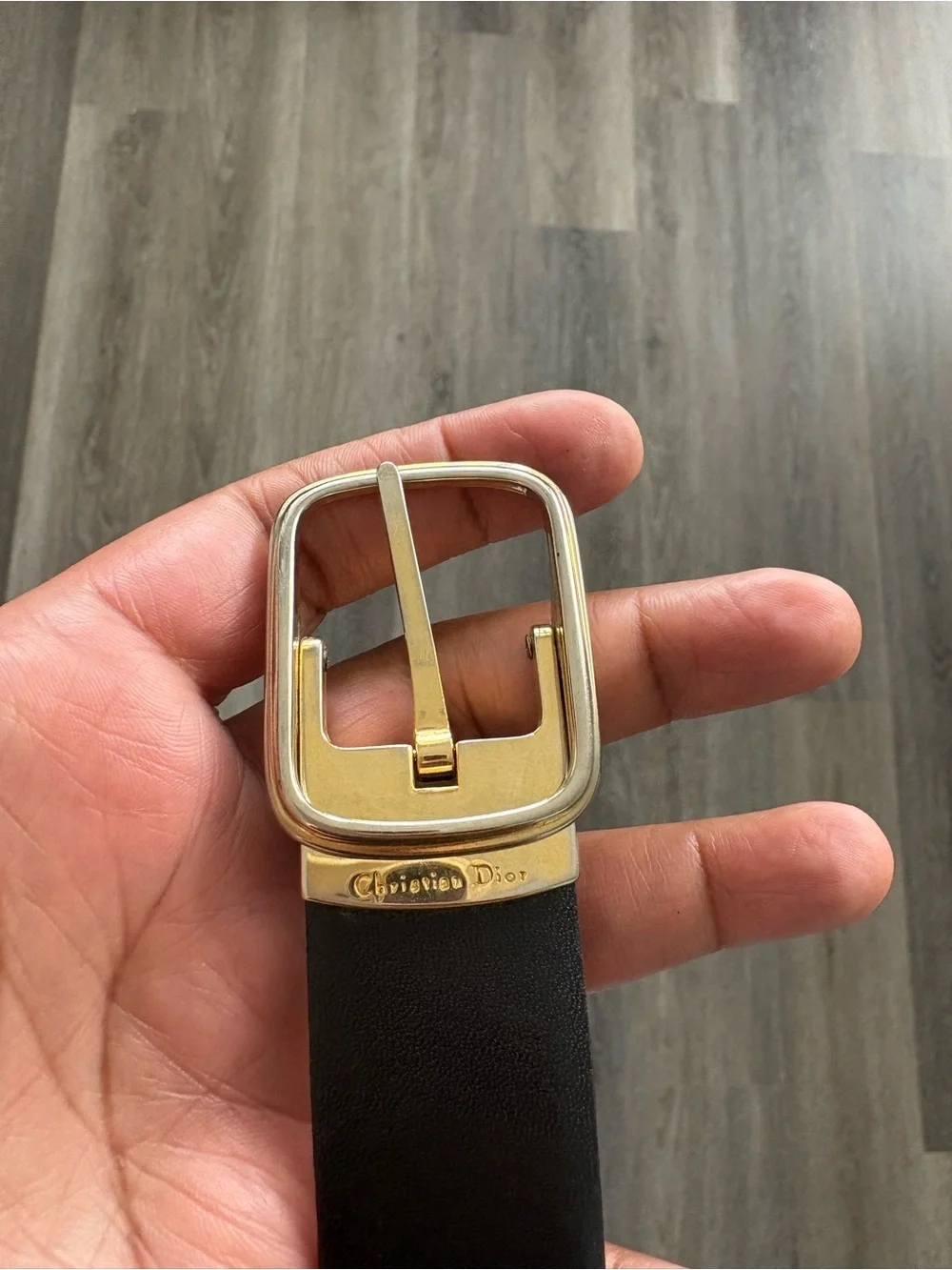 Christian Dior Black double sided belt